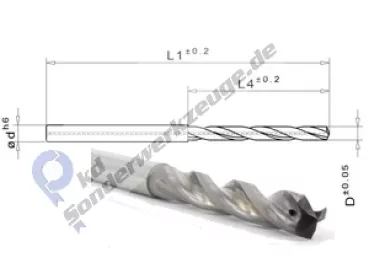 Diamantbohrer, PKD Bohrer, Composite, Aluminium, CFRP, Vollkopf