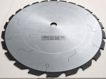 Industrie-Kreissägeblatt Dia 450 × 3,4/2,4 × 30 mm Z24 Wechselzahn für Epoxidharz-Bauteile