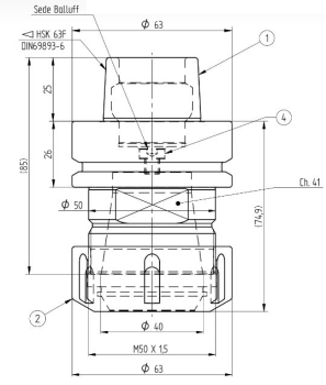 HSK63 F Kraftspannfutter inkl. Spannzange & Spannmutter