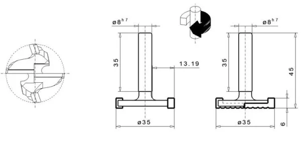 DIA Fräser Z2+2 für Fixchip