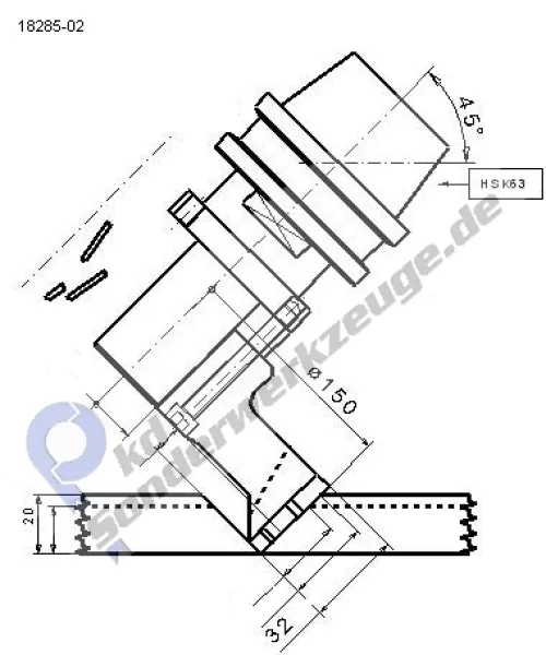 Foldingfräser für 5 Achs CNC inkl. HSK63F